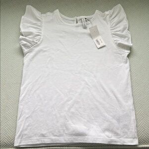 Janie and Jack White Ruffle Sleeve Top